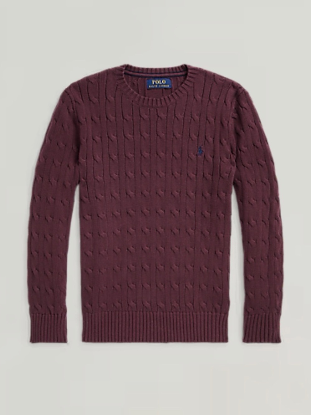 Polo by Ralph Lauren Cable-Knit Crewneck Sweater - Wine